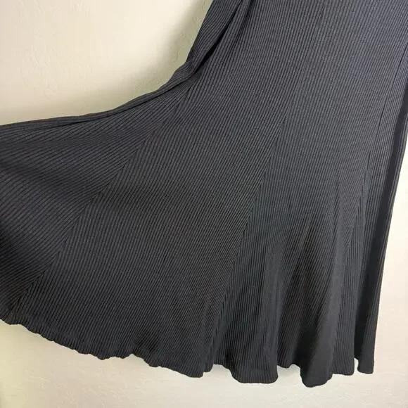 Mara Hoffman Meda Black Rib Knit Midi Skirt XL - Picture 4 of 11